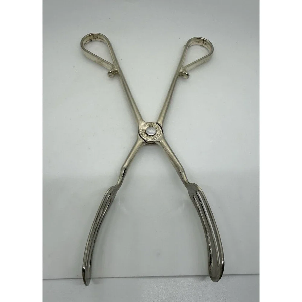 Vintage Silverplate Scissor Serving Tongs Salad Italy Flatware‎ 1pc